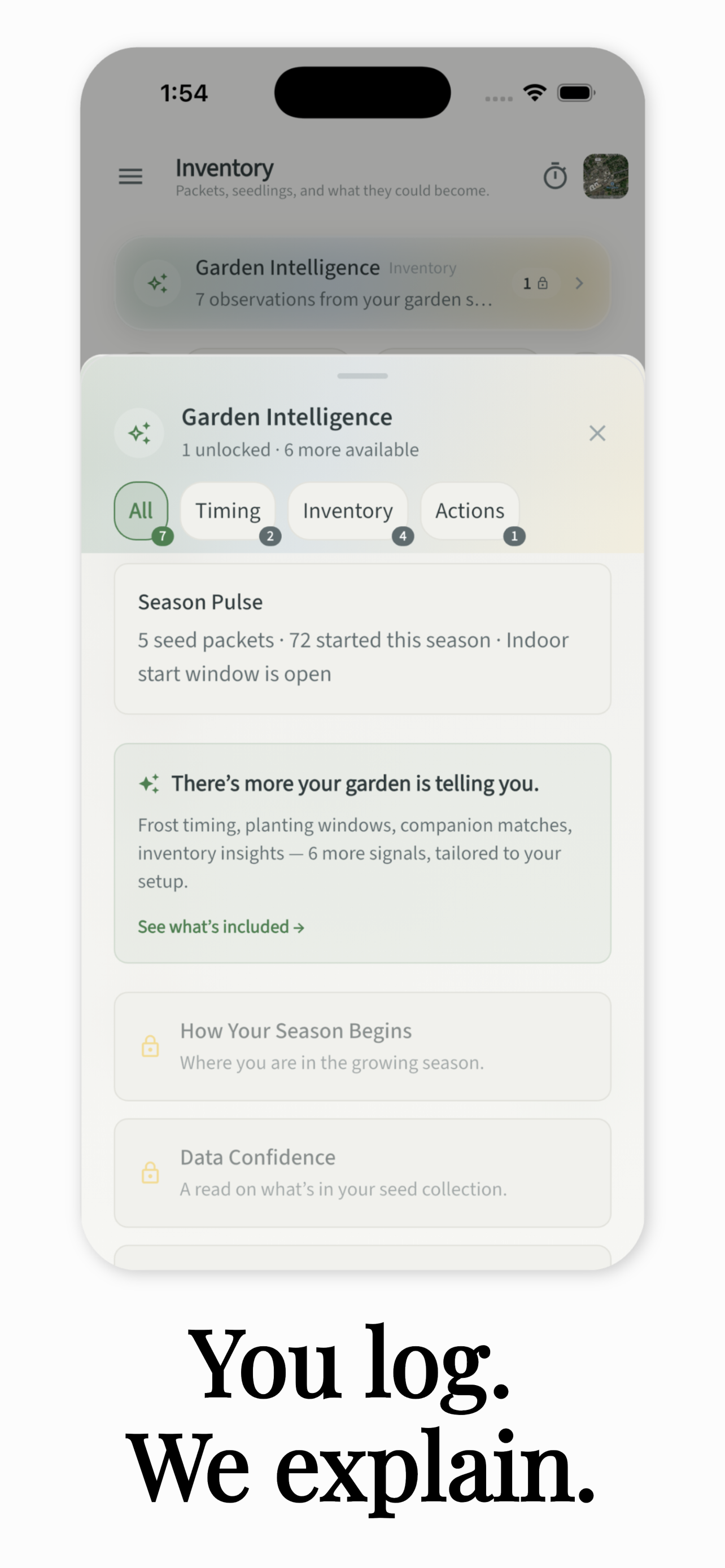 Garden Intelligence insights personalized to your garden